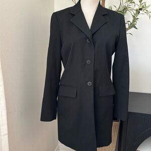Essentials Women's Black Longline Wool blazer